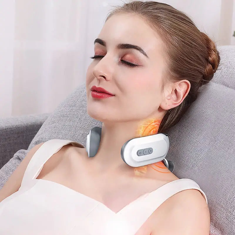 Neck Massager TENS Machine with Heat Promote Neck Blood Circulation Pain  Relief
